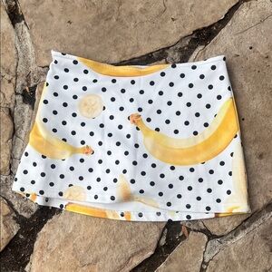 Banana Print Polka Dot Skort